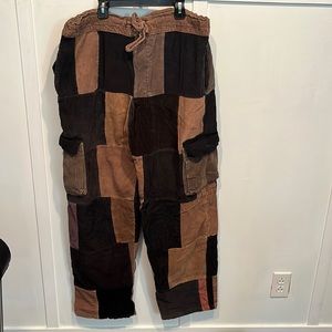 Gypsy Rose Patchwork Cargo Corduroys.  Large